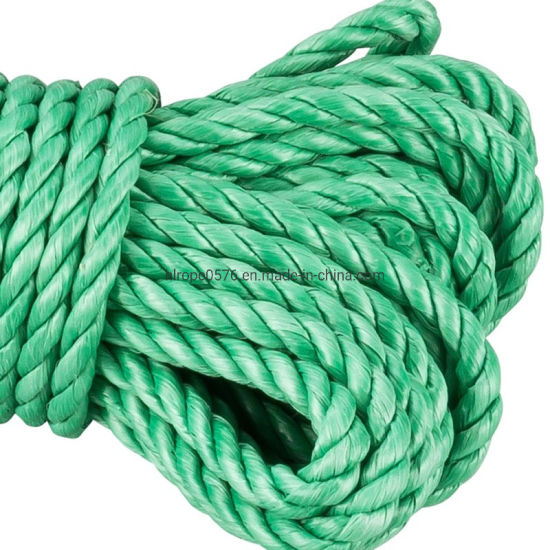 工厂3股绿色PP绳聚丙烯绳钓鱼和系泊用船用绳