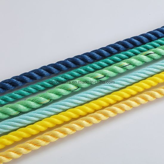 彩色3股PP绳索，用于系泊和钓鱼