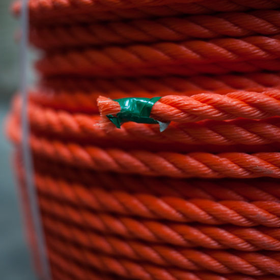 橙色三股聚乙烯PE塑料绳