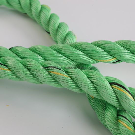 彩色三股聚丙烯绳子用于系泊和钓鱼
