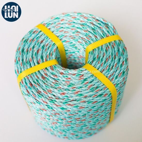蓝色或绿色 3 股绞股 PP/PE 钓鱼绳