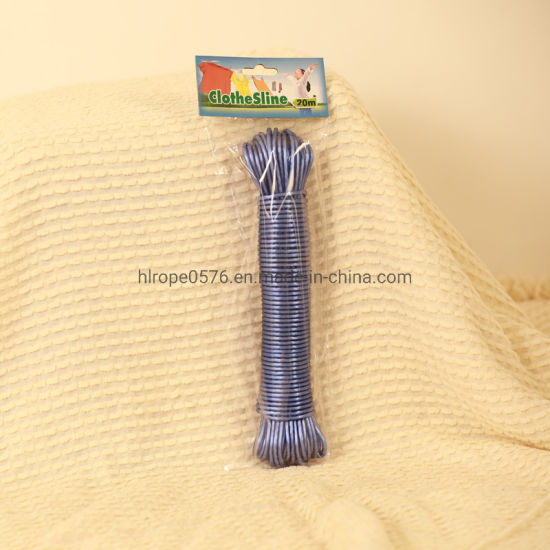 PVC + 高强度涤纶纱线晾衣绳，4 毫米纸卡包装，