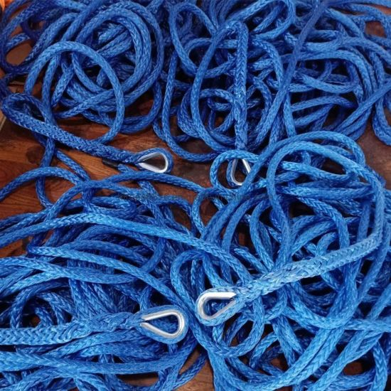 12股编织绳合成UHMWPE / Hmpe绳绞车绳牵引绳